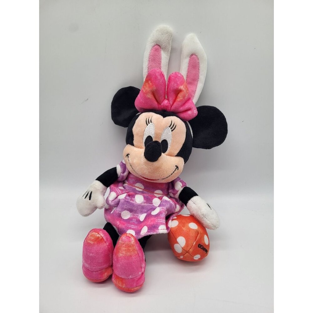 DISNEY x CHEWY Dog Toy Minnie Mouse Easter Bunny Ears Egg Squeaky Plush